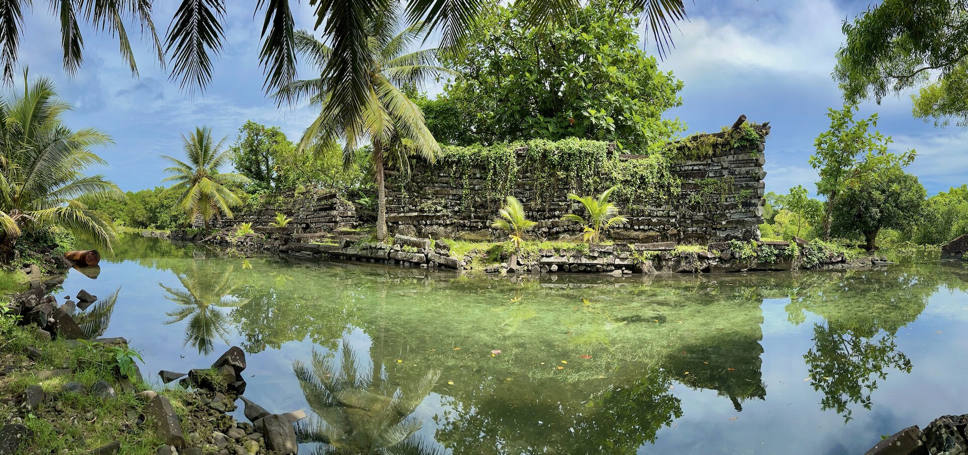 The stone enclosures of Nan Madol, half-reclaimed by mangrove and jungle.