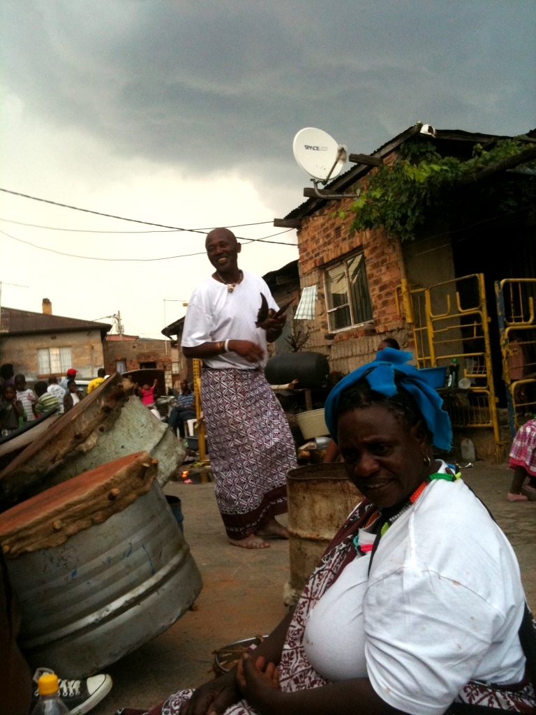 Traditional healers at a Ndau thwasa initiation ceremony.