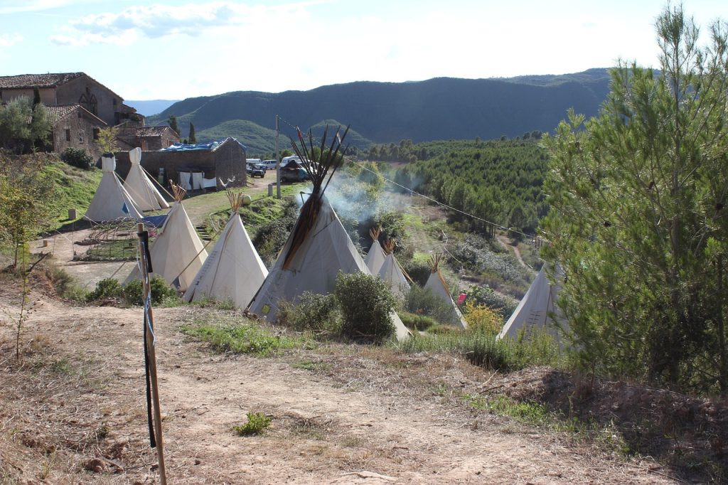 Tipi camp on the plains