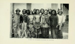 A group of Nicobarese, an Austroasiatic people of the Nicobar Islands