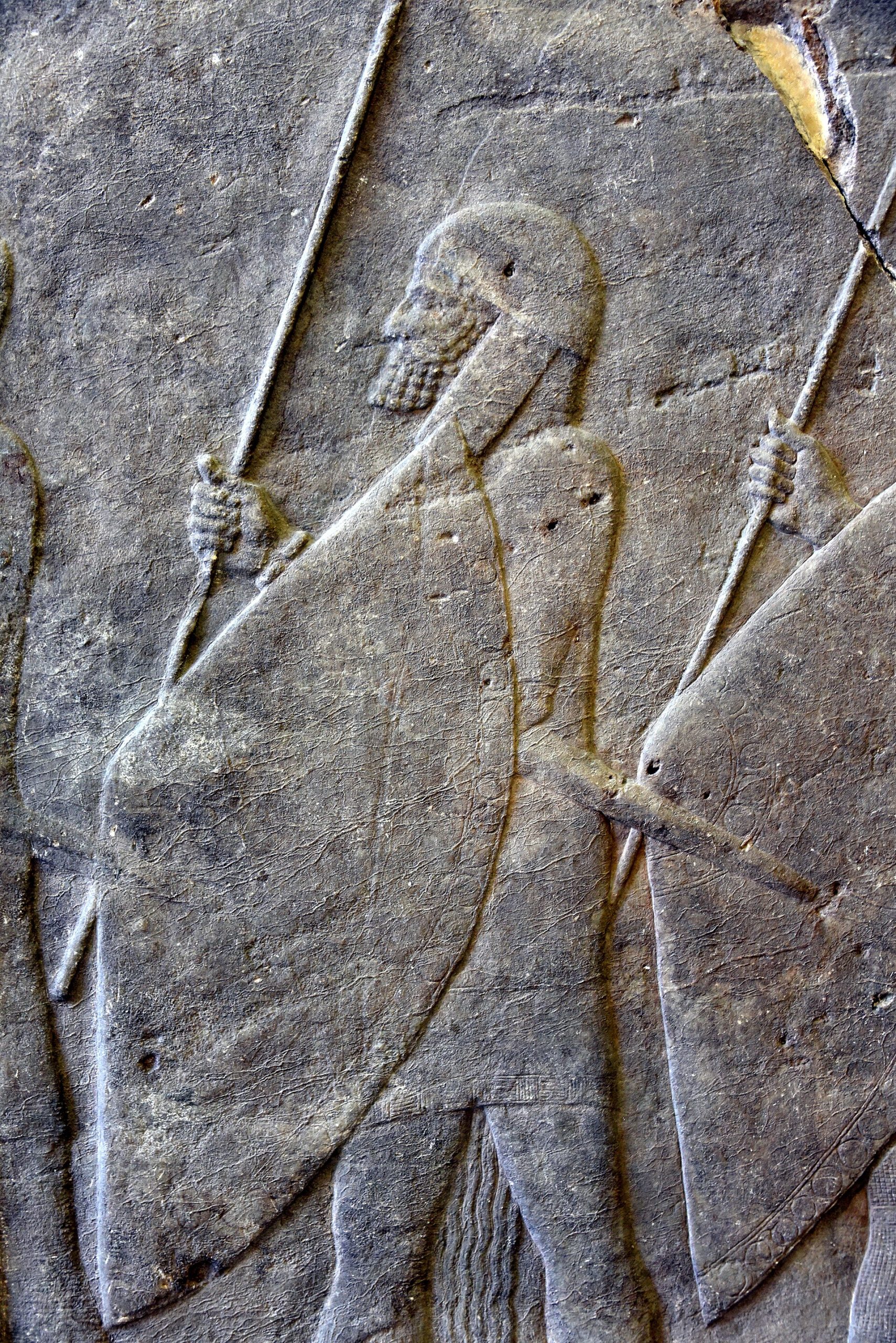 A carved stone relief from an Assyrian palace at Nineveh.