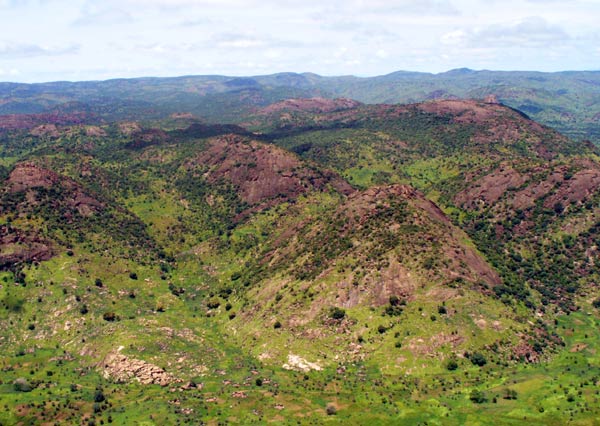 The Nuba Mountains of South Kordofan, an island of hills in the Sudanese plain.