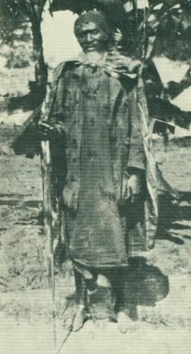 Mirambo around 1885, who built a powerful state astride the caravan routes.