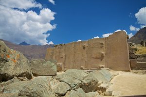 The Temple of the Sun at Ollantaytambo, built of six enormous monoliths.