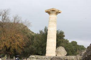 The ruins of the sanctuary of Olympia, birthplace of the ancient Olympic Games.