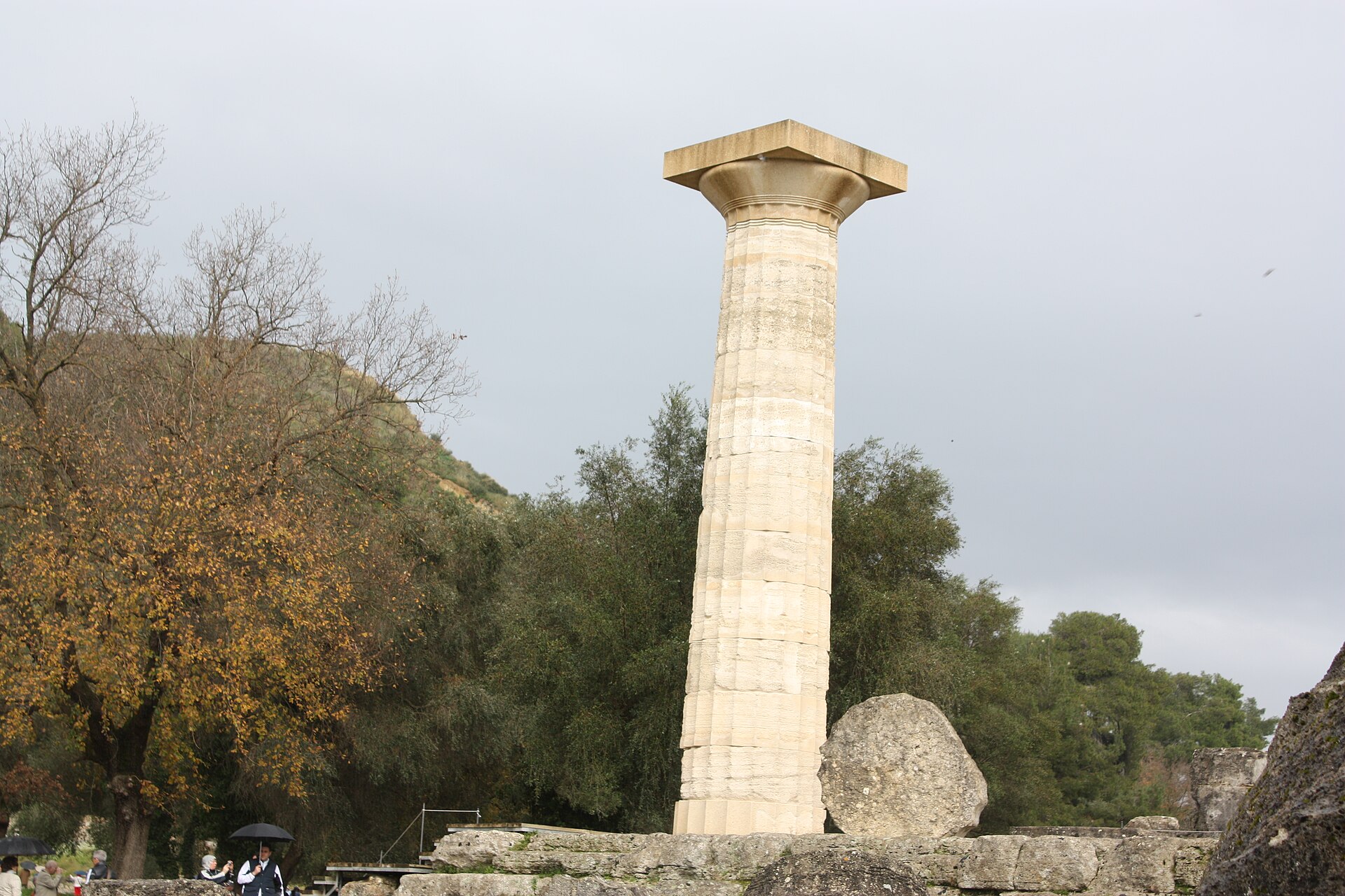 The ruins of the sanctuary of Olympia, birthplace of the ancient Olympic Games.