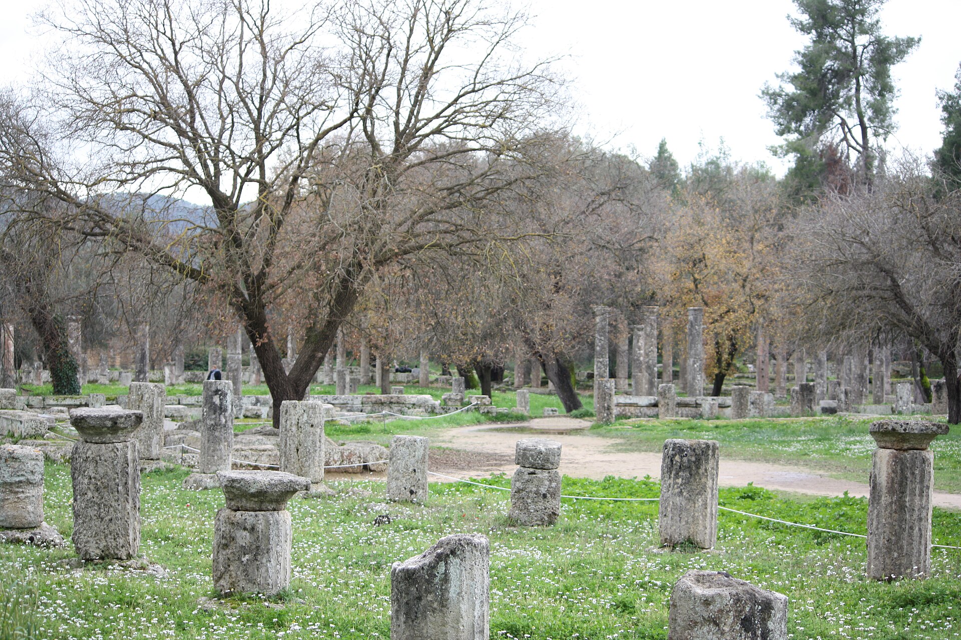 The colonnaded palaestra of Olympia, where athletes trained.