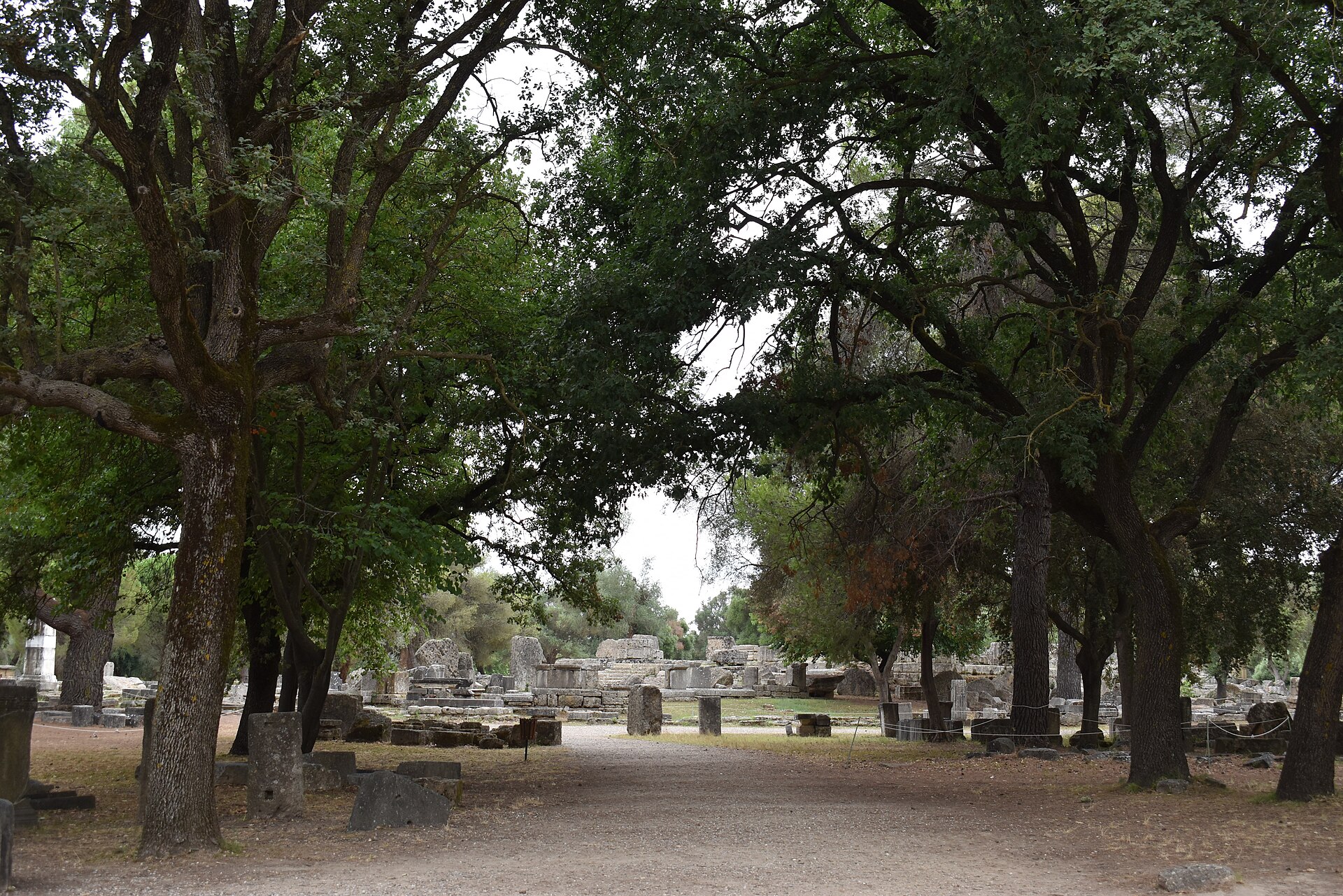 The archaeological sanctuary of Olympia in the western Peloponnese.