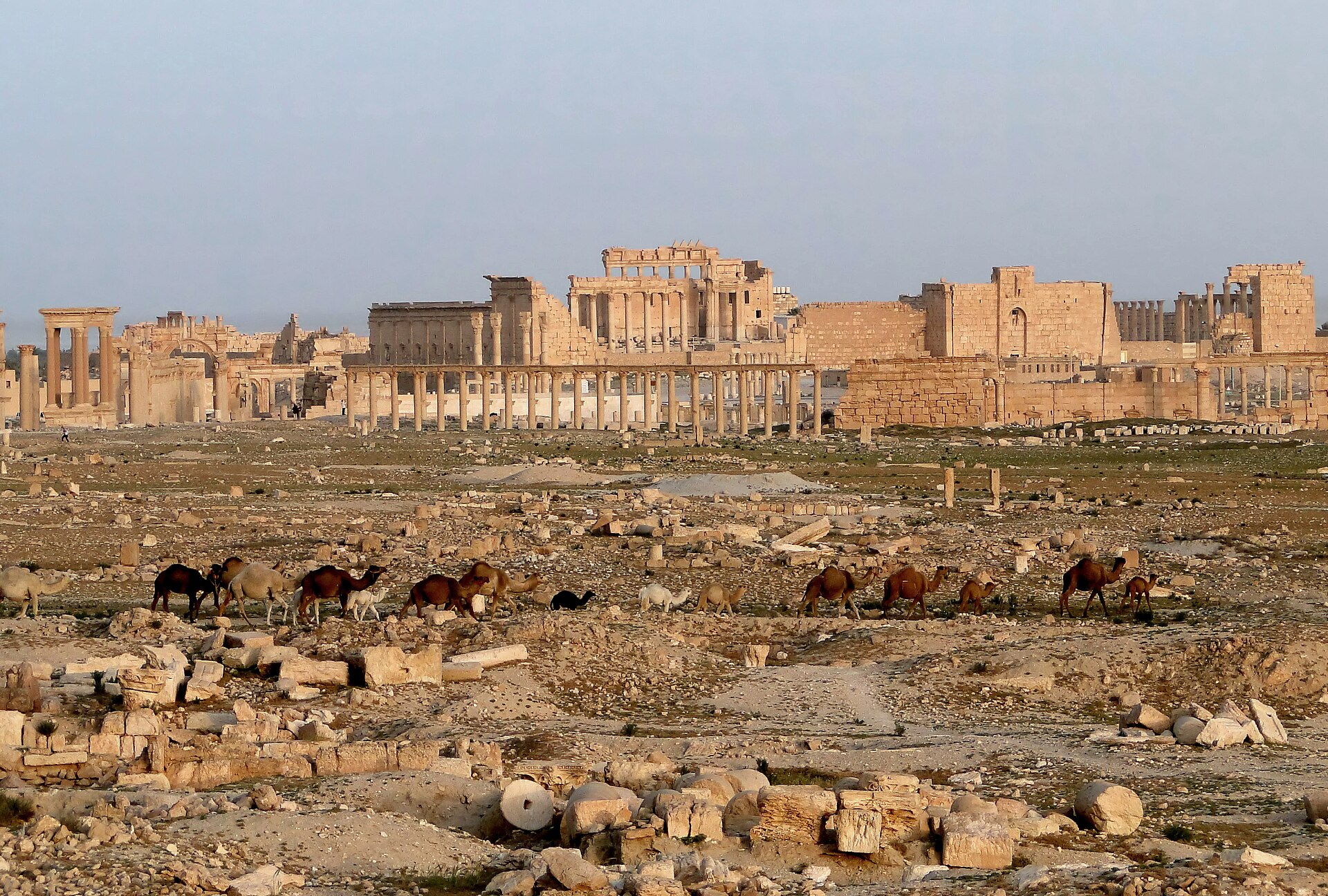 The tetrapylon of Palmyra, marking a junction of the city's main avenues.
