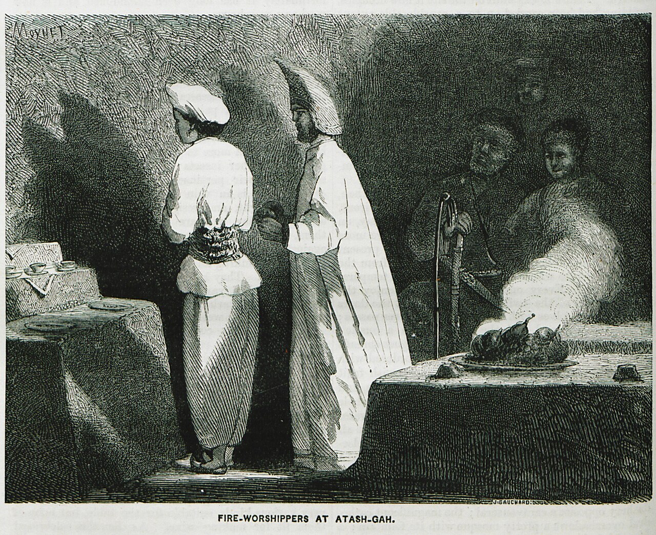 Worship at the sacred fire, central to Parsi festivals such as Navroze