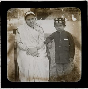 A Parsi woman and child; the Parsis are Zoroastrians of Persian origin