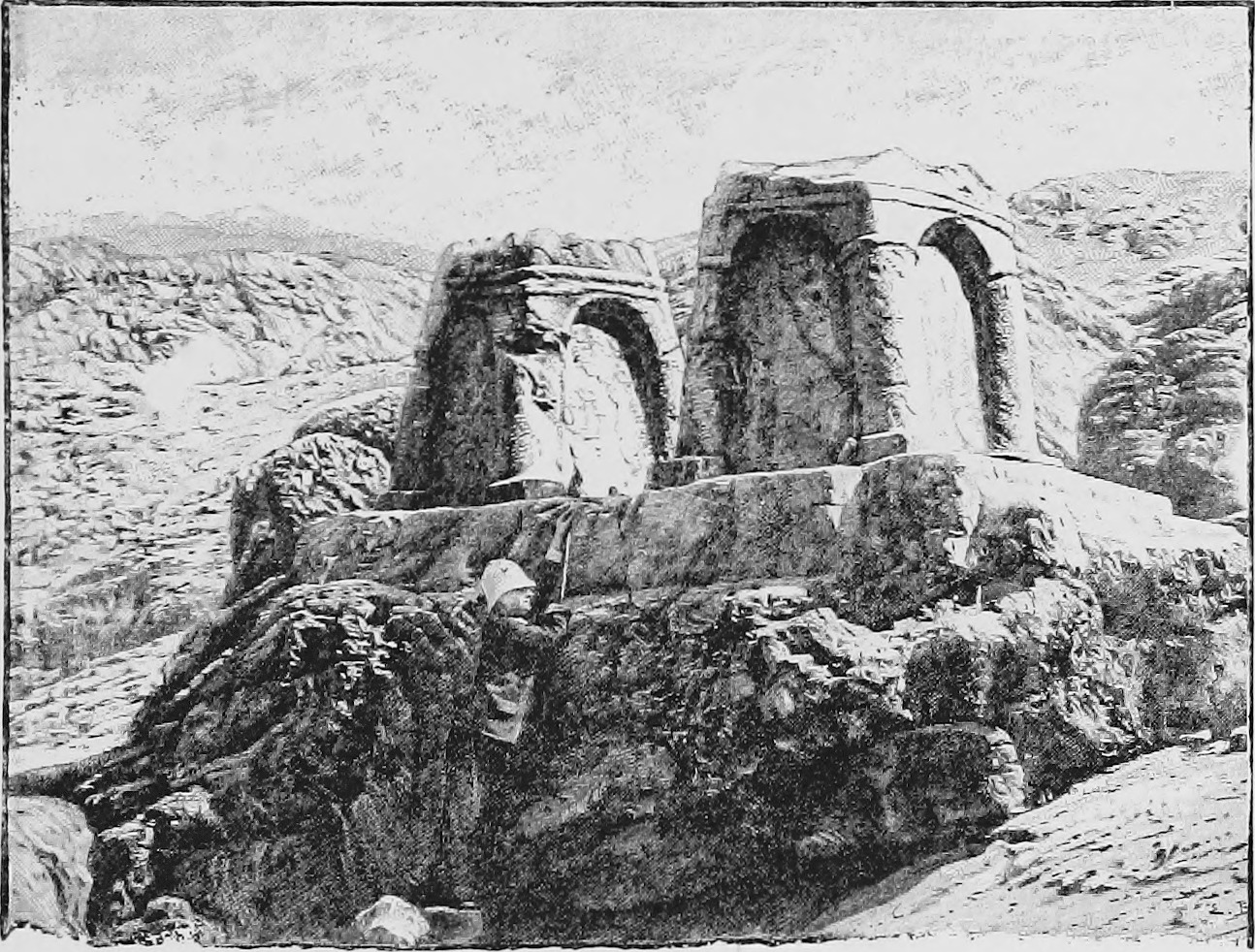 The remains of a columned palace at Pasargadae.