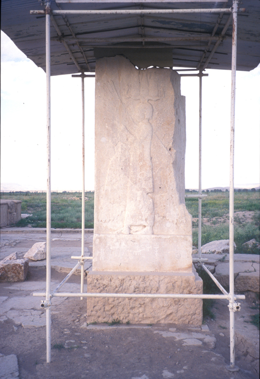 The famous winged figure relief at Pasargadae, perhaps a guardian spirit.