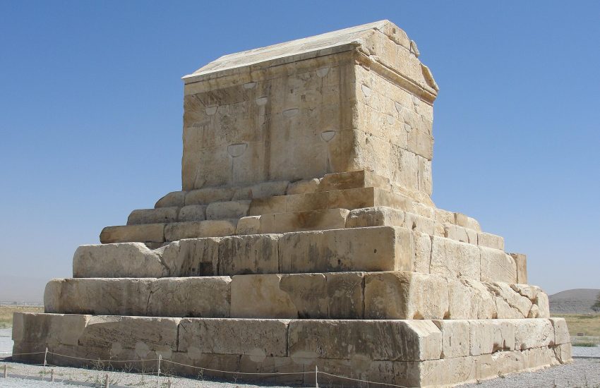 The tomb of Cyrus the Great at Pasargadae, first capital of the Persian Empire.