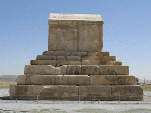 The stepped mausoleum of Cyrus the Great at Pasargadae.
