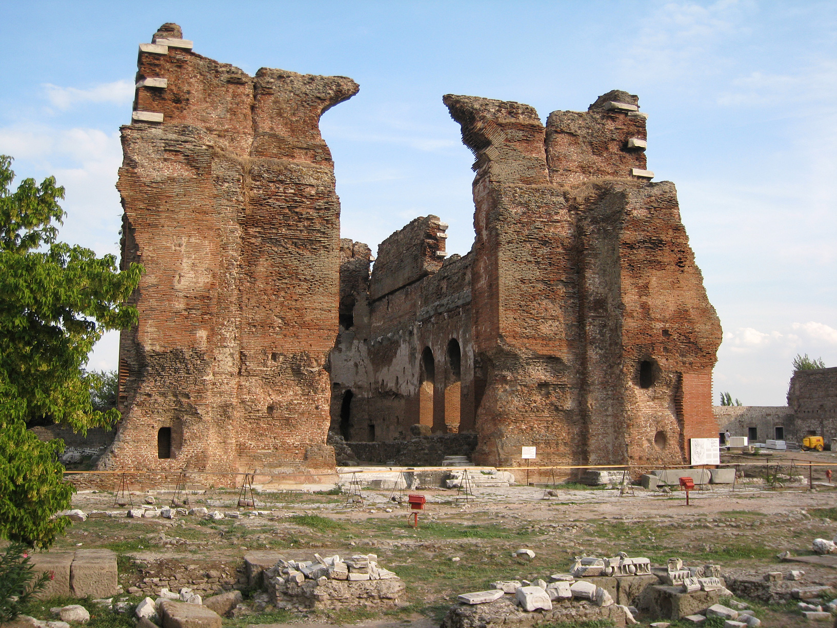 The towering brick Red Basilica of Pergamon, once a temple of Egyptian gods.