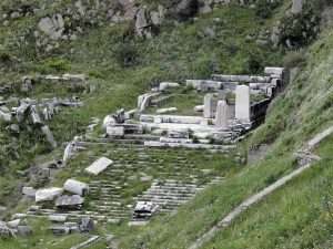 The dramatic theatre of Pergamon clinging to the steep slope.