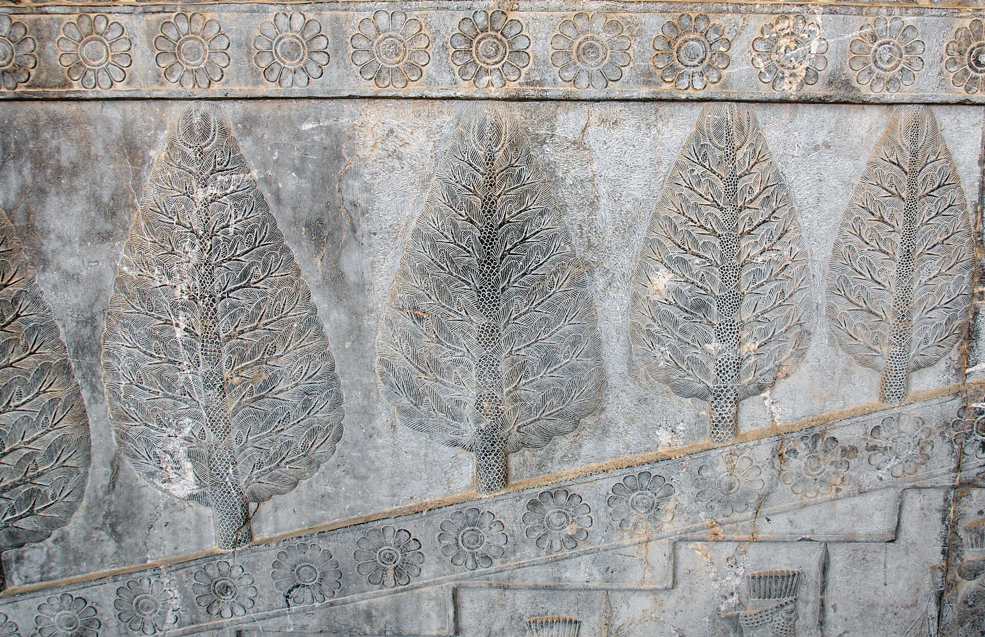 The carved staircase of the Apadana at Persepolis.