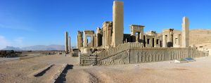 A carved doorway in a palace of Persepolis.