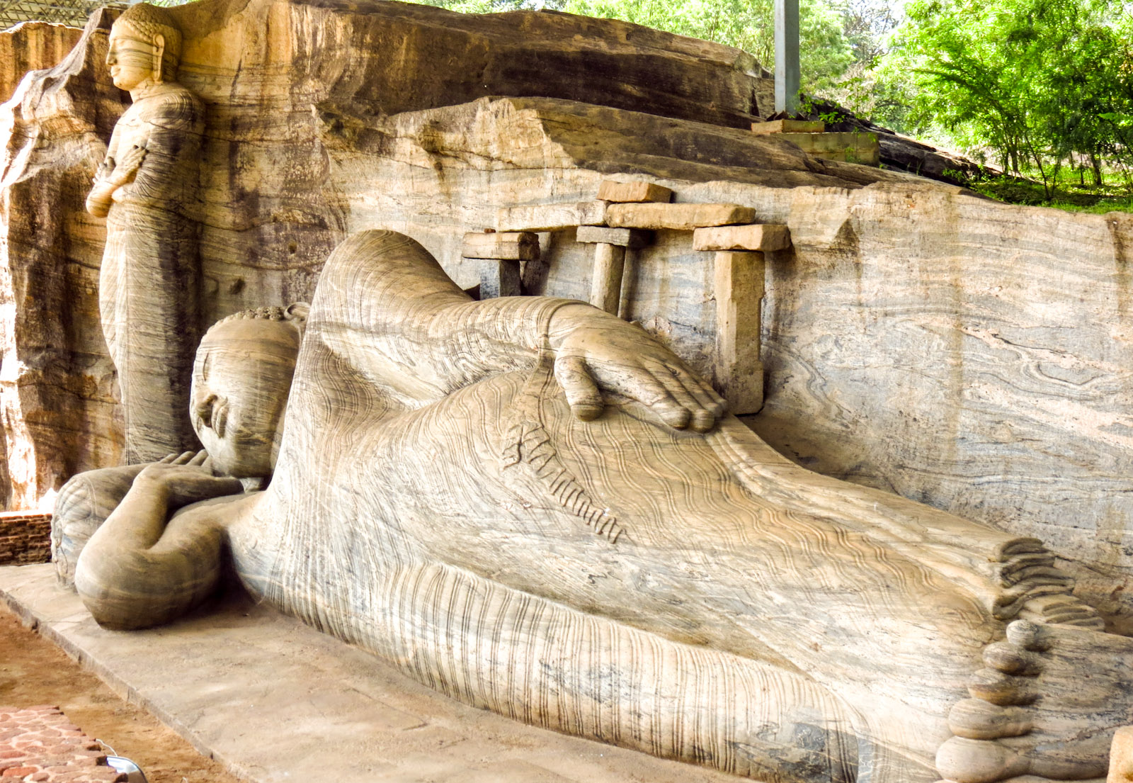 The rock-cut Buddha statues of Gal Vihara at Polonnaruwa, masterpieces of Sri Lankan art.
