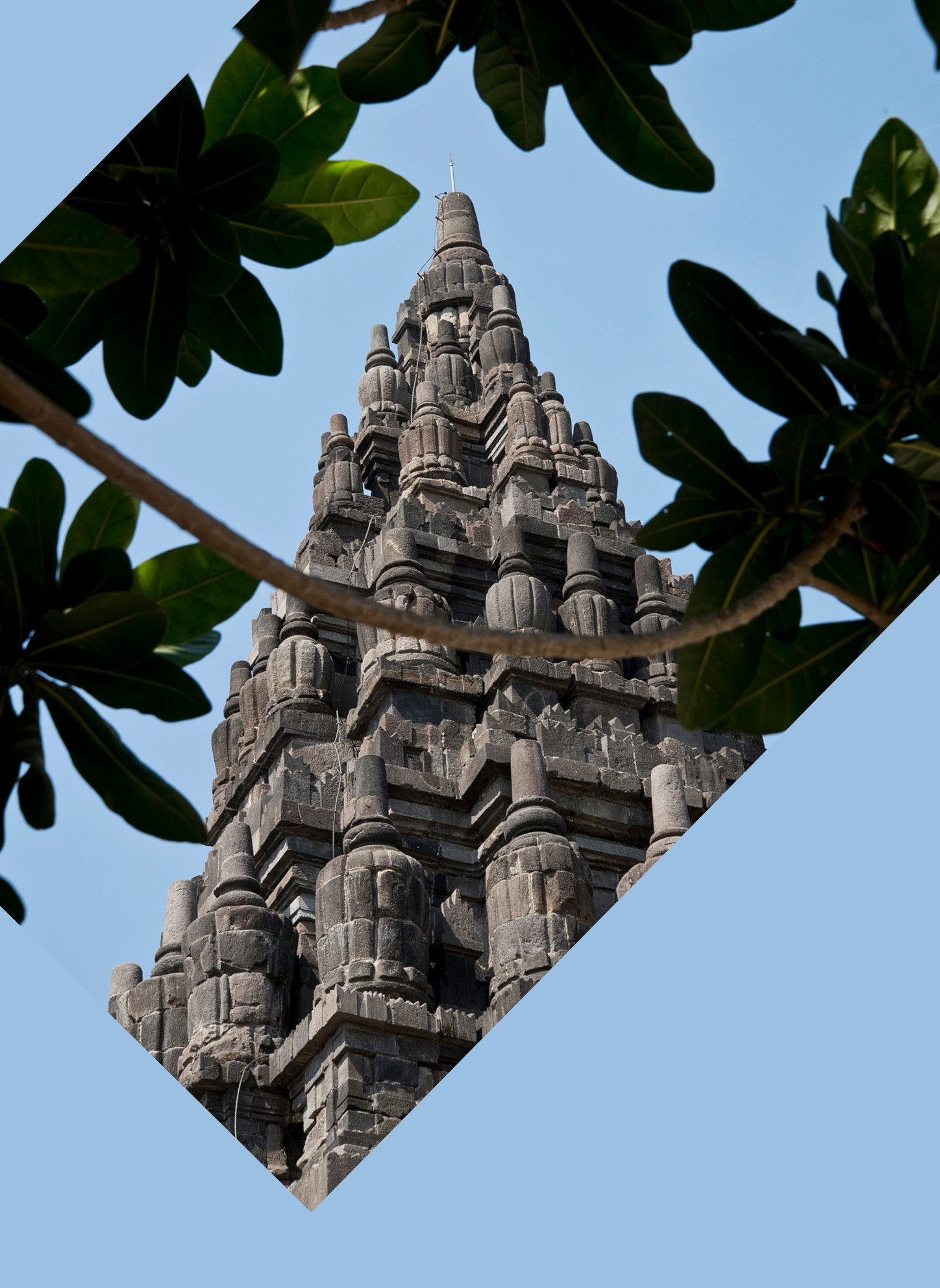 The soaring towers of Prambanan, the great Hindu temple of central Java.