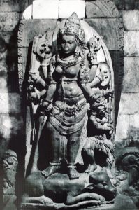 The statue of the goddess Durga within the Shiva temple at Prambanan.