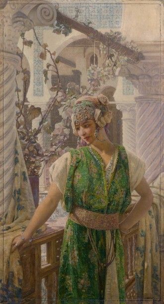 An Amazigh woman in a Moroccan caftan.