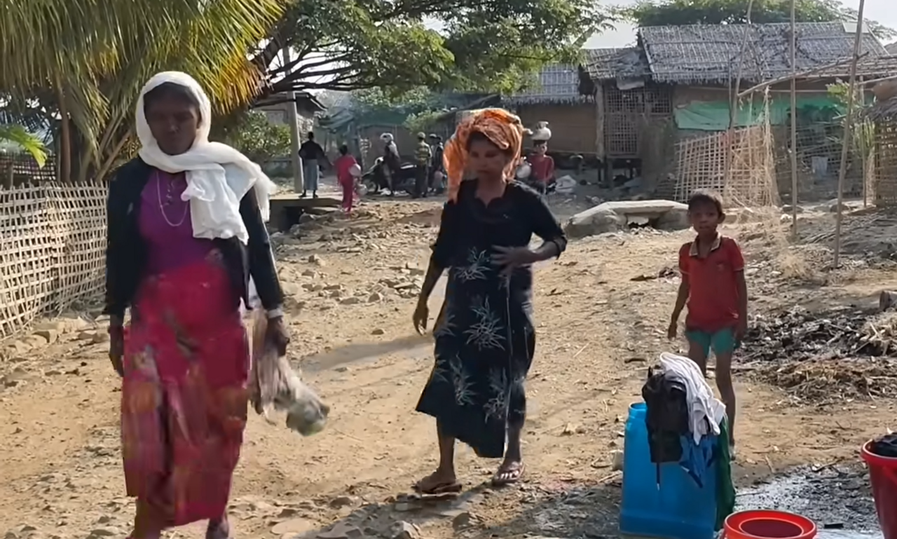 Rohingya villagers; rice and fish are the staples of their table