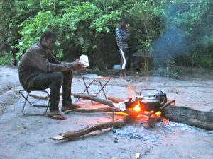 Cooking over the fire