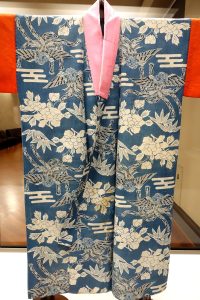 A garment in bingata, the vivid stencil-dyed cloth of the Ryukyus