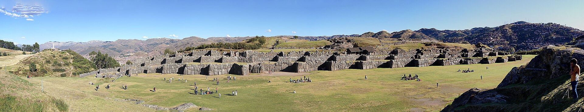 The sweeping ruins of Sacsayhuaman on the hill above Cusco, Peru.