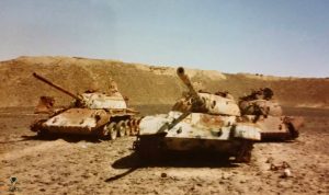 Wrecked tanks of the Polisario, from the conflict over the Western Sahara.