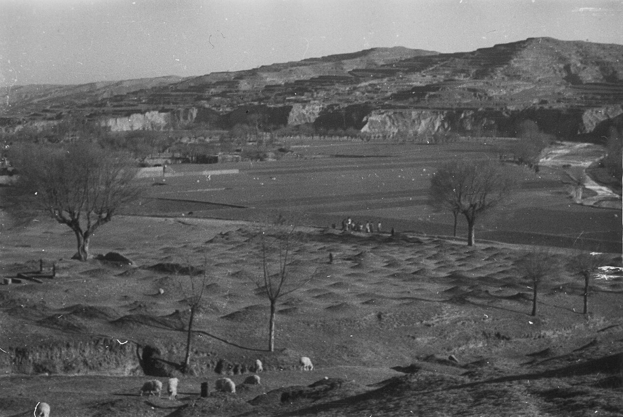 A Salar community with fields and river, 1932