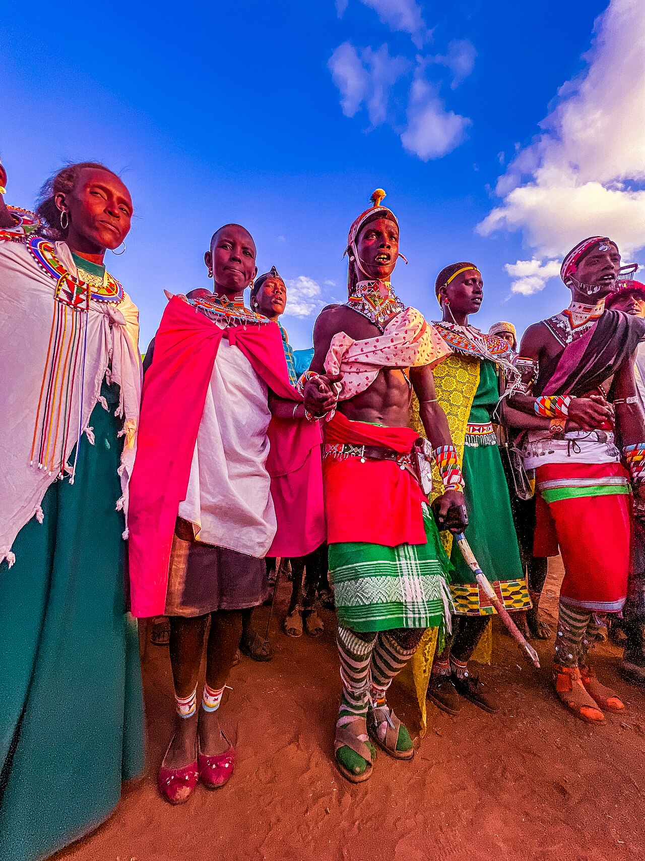 Samburu at the Maralal cultural festival, in full traditional adornment.