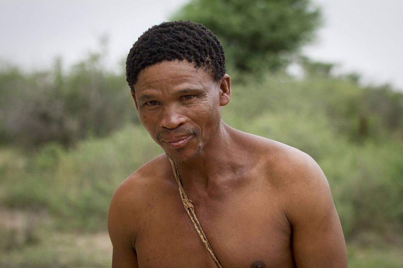A San community; the people are also called Bushmen or, in Botswana, Basarwa.