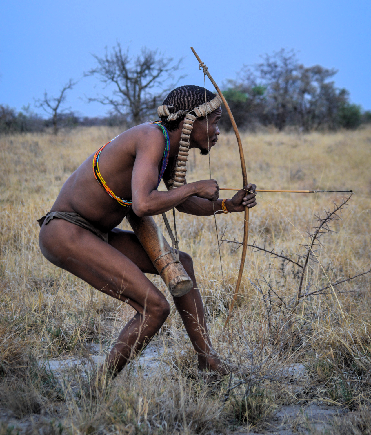 San hunters; the people lived by hunting with bow and poison arrow and by gathering.
