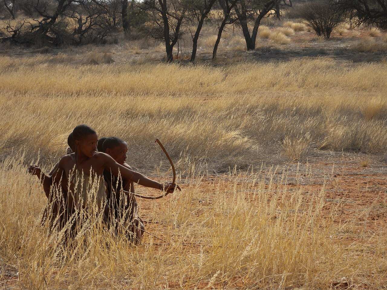 A San of the Kalahari; the people lived in small, egalitarian bands.