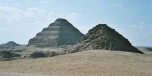 The Pyramid Texts carved inside a royal pyramid at Saqqara.