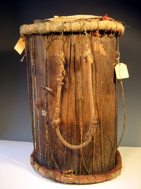 A Serer royal war drum, the jung-jung, from the Kingdom of Sine.