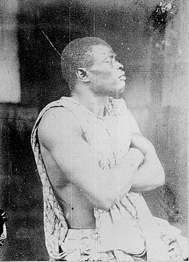 A historic portrait of a Serer; the people speak the Serer language.
