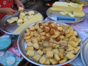 Shan tofu, made from yellow split peas, a speciality of the Shan