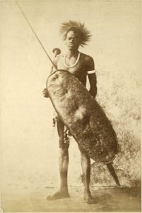 A Shilluk warrior, in a nineteenth-century photograph by Richard Buchta.