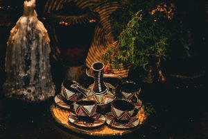 An Ethiopian coffee ceremony; the Sidama grow the celebrated Sidamo coffee.