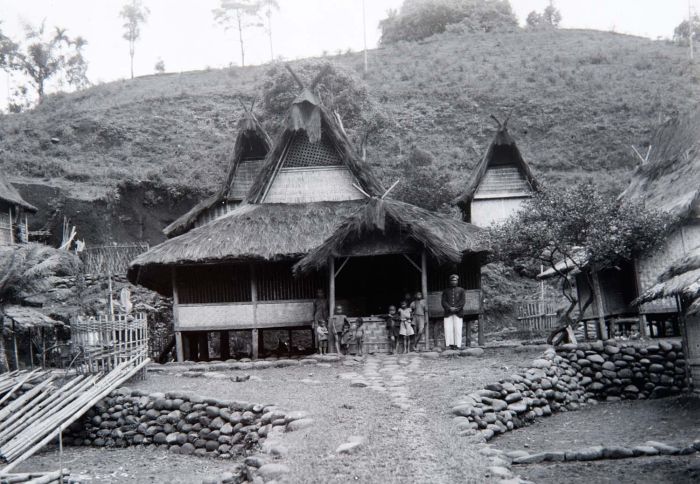 An early photograph of Kampung Naga in the Sundanese highlands