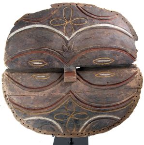 A Teke circular mask of the kind worn in the Kidumu dance.