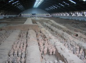 The vast covered hall built over the excavation pits of the Terracotta Army.