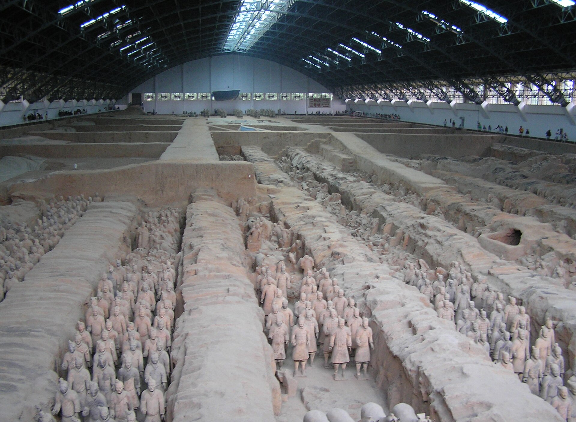The vast covered hall built over the excavation pits of the Terracotta Army.
