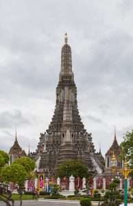 The temple of Wat Arun on the river in Bangkok