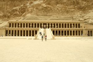 The terraced mortuary temple of Hatshepsut at Deir el-Bahari, beneath the Theban cliffs.