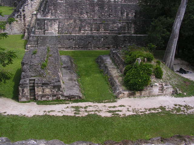 A ball court at Tikal, where the sacred Mesoamerican ball game was played